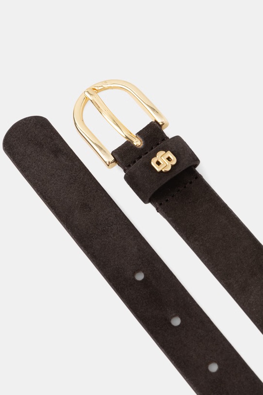 BOSS ζώνη γυναικεία από δέρμα σουέτ Scarlet-BB-Sd-G 50522643 καφέ SS26