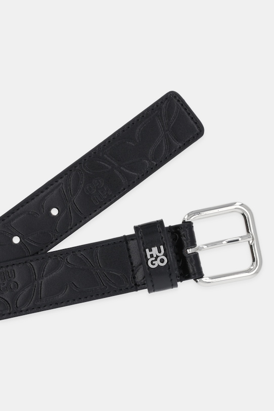 HUGO pasek skórzany 50548410 czarny AW25