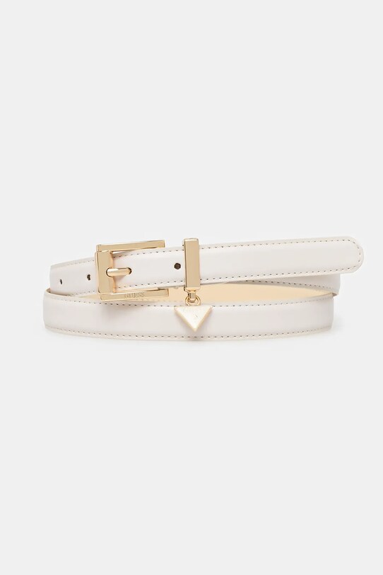 Ζώνη Guess QUEENSLAND απομίμηση λείου δέρματος μπεζ BW9254.P5325