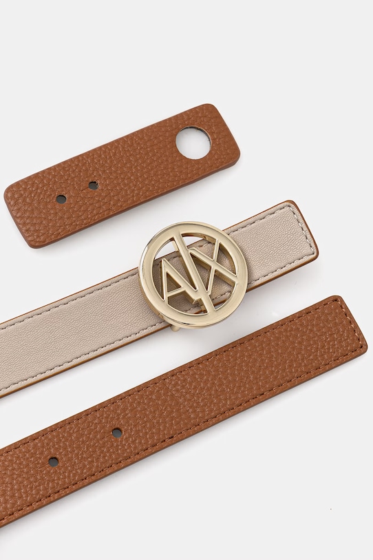 Akcesoria Armani Exchange pasek dwustronny 941118.0A877. brązowy