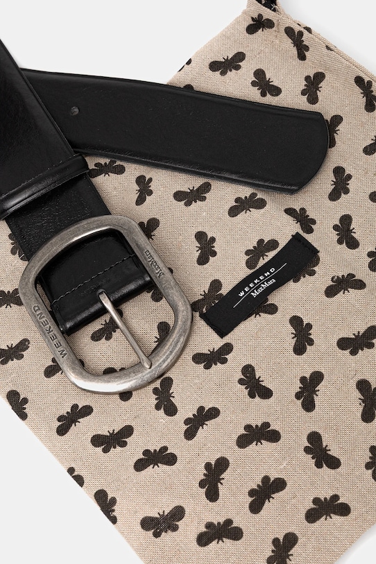 Akcesoria Weekend Max Mara pasek skórzany CLAVIER 2525506025600 czarny