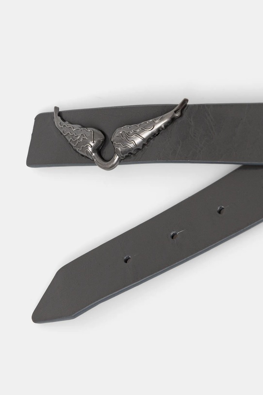 Kožený opasok ZADIG&VOLTAIRE LWBT01343 sivá SS26