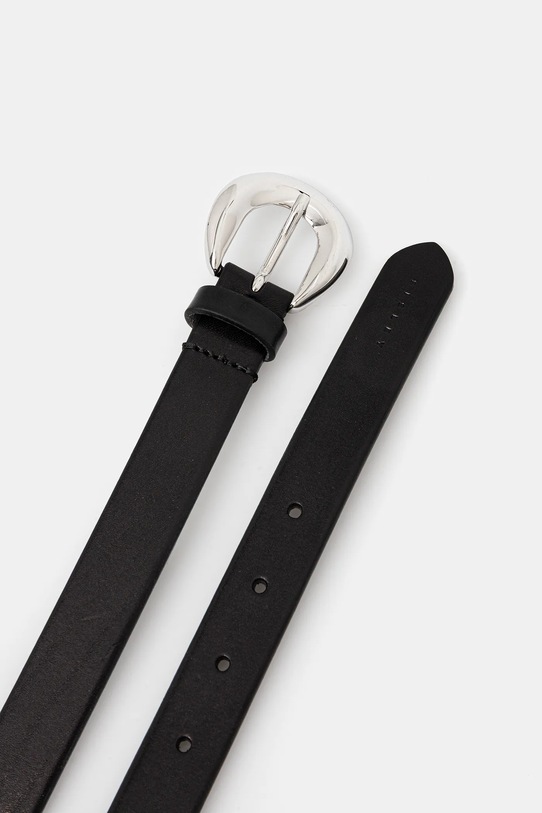 Sisley pasek skórzany 64EEWL034 czarny AW25