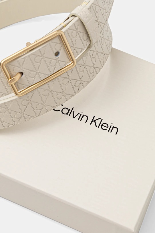 Akcesoria Calvin Klein pasek skórzany LV04F7049G beżowy