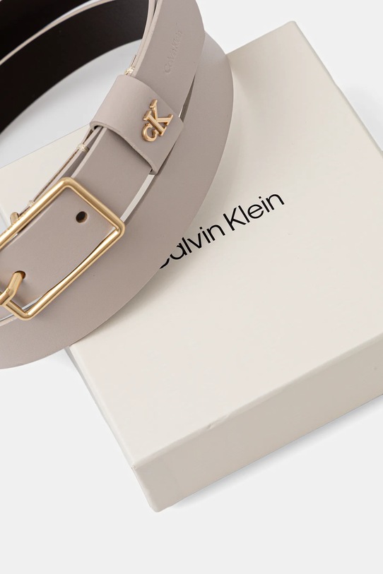 Аксесуари Шкіряний ремінь Calvin Klein LV04F7050G сірий