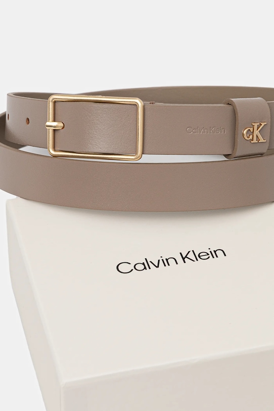 Akcesoria Calvin Klein pasek skórzany LV04F7050G beżowy