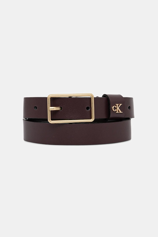 Kožený opasok Calvin Klein burgundské LV04F7050G