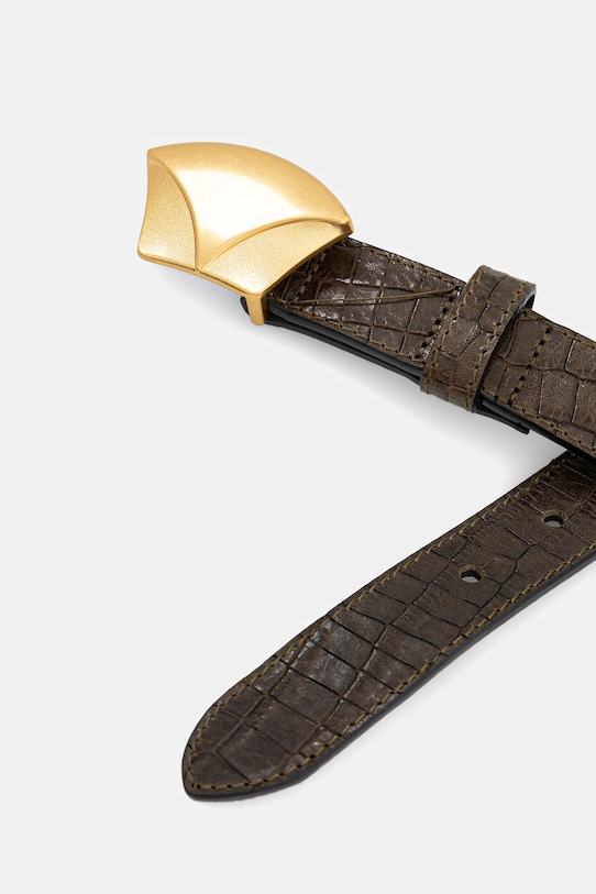 Kožený opasok Sessun 25116002 zelená AW25