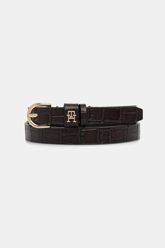 Tommy Hilfiger curea de piele maro AW0AW17758