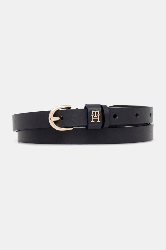 Kožený pásek Tommy Hilfiger námořnická modř AW0AW17759
