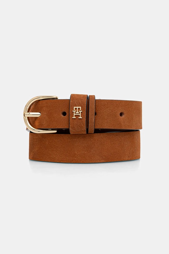 Tommy Hilfiger pasek skórzany brązowy AW0AW17762