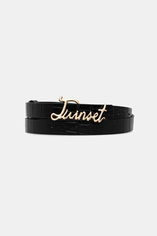 Twinset pasek imitacja skóry licowej czarny 252TA4520