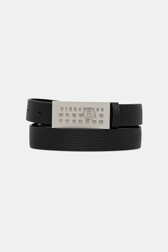 Кожаный ремень MM6 Maison Margiela чёрный SA6TP0010.P8326.T8013