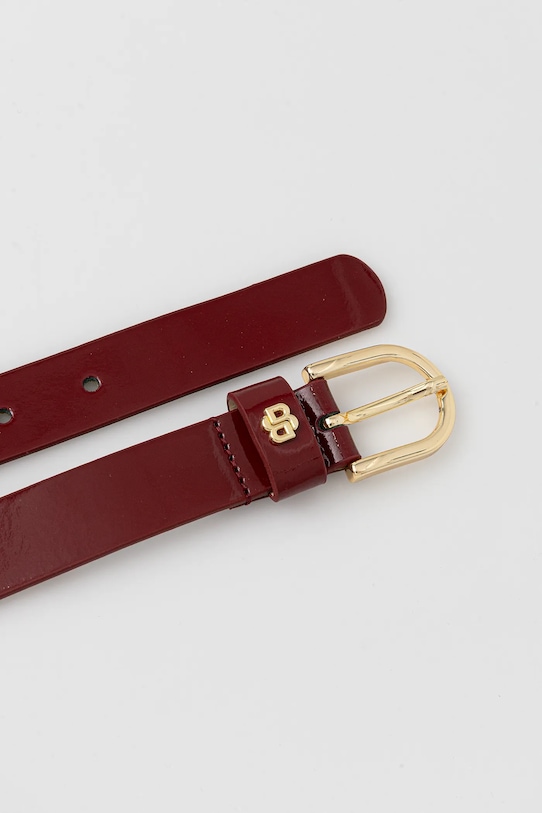 BOSS bőr öv 50553385 burgundia AW25