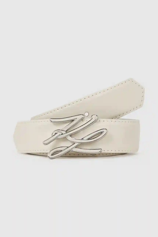 Obojstranný kožený opasok Karl Lagerfeld K/AUTOGRAPH béžová A4W33022