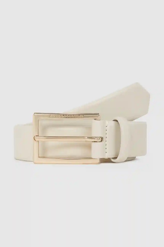 Δερμάτινη ζώνη Karl Lagerfeld μπεζ A4W33132