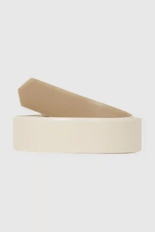 Δερμάτινη ζώνη Karl Lagerfeld A4W33132 μπεζ AW25