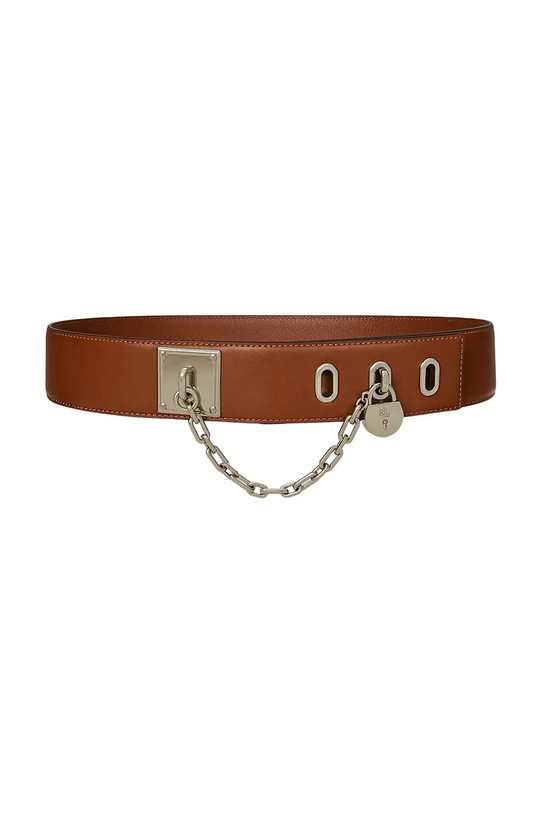 Kožený pásek Lauren Ralph Lauren hnědá 412982587