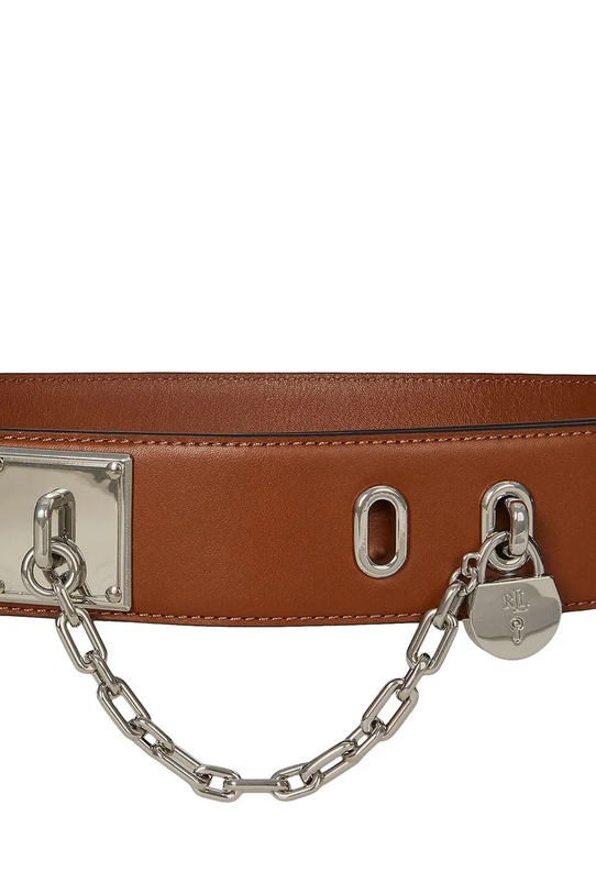 Kožený pásek Lauren Ralph Lauren 412982587 hnědá AW25