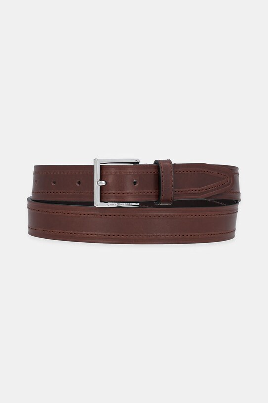 Tommy Hilfiger curea de piele Planet friendly maro AM0AM13441
