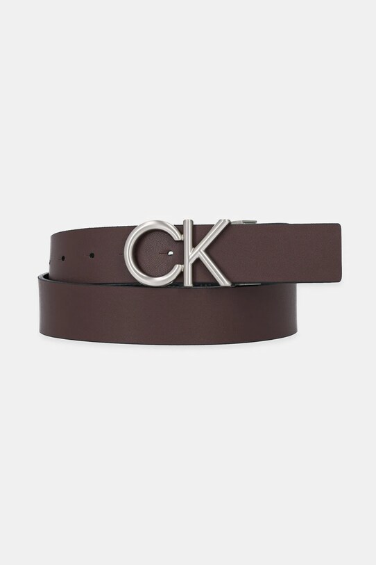 Calvin Klein pasek skórzany dwustronny brązowy LV04D7034G