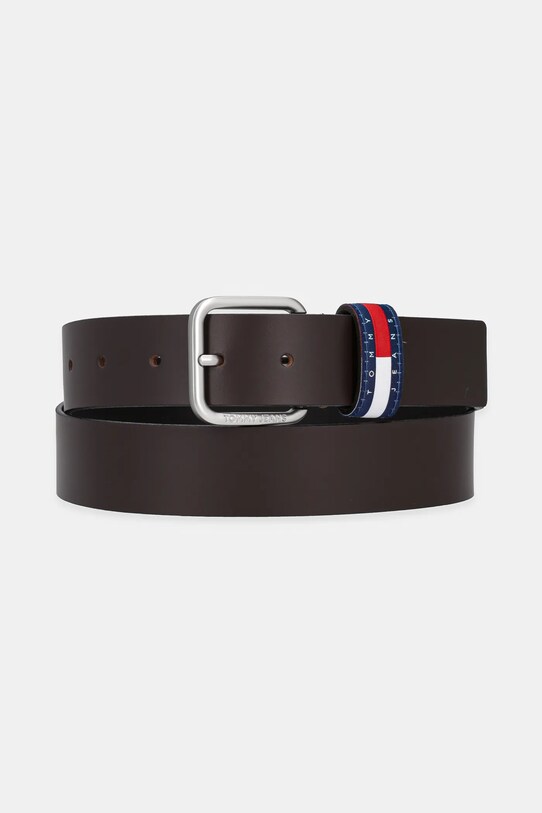 Kožený opasok Tommy Jeans hnedá AM0AM13415