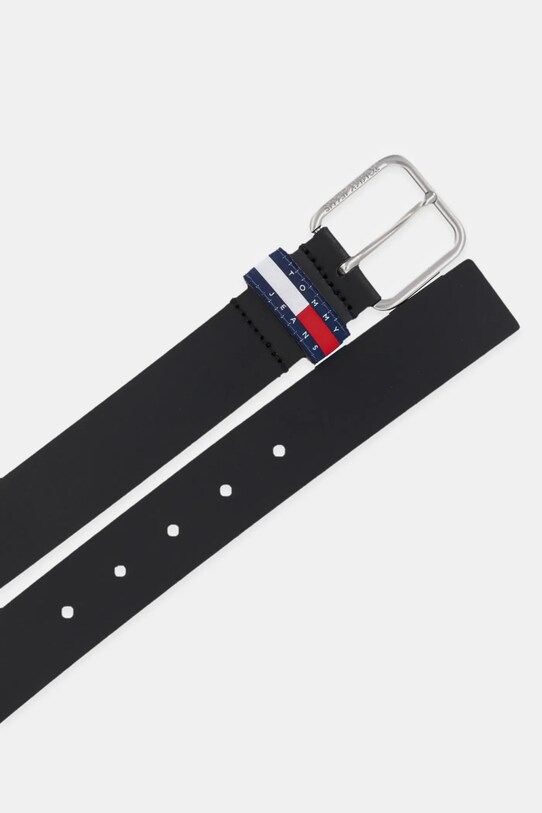 Tommy Jeans curea de piele AM0AM13415 negru AW25