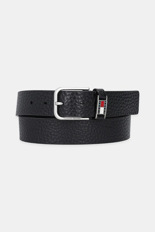 Kožený pásek Tommy Jeans černá AM0AM13417