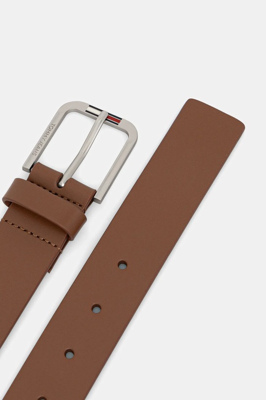 Tommy Jeans pasek skórzany AM0AM13686 brązowy SS26