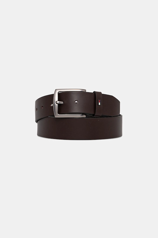 Δερμάτινη ζώνη Tommy Hilfiger Συσκευασία Δώρου καφέ AM0AM13830