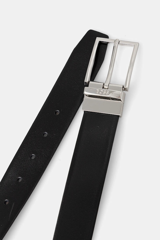 BOSS pasek skórzany dwustronny 50537112 czarny AW25