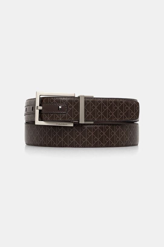 Calvin Klein pasek dwustronny imitacja skóry licowej brązowy LV04D7027G