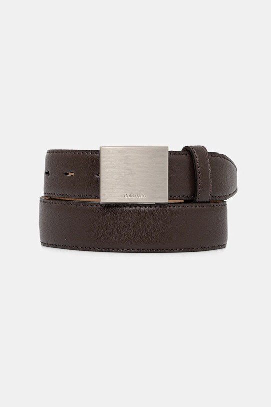 Ремінь Calvin Klein імітація лицьової шкіри коричневий LV04D7030G