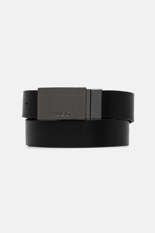 HUGO pasek skórzany dwustronny 50553976 czarny AW25