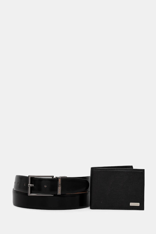 U.S. Polo Assn. portafoglio e cinturino in pelle Lawrence WIU6L2681MHA nero AW25