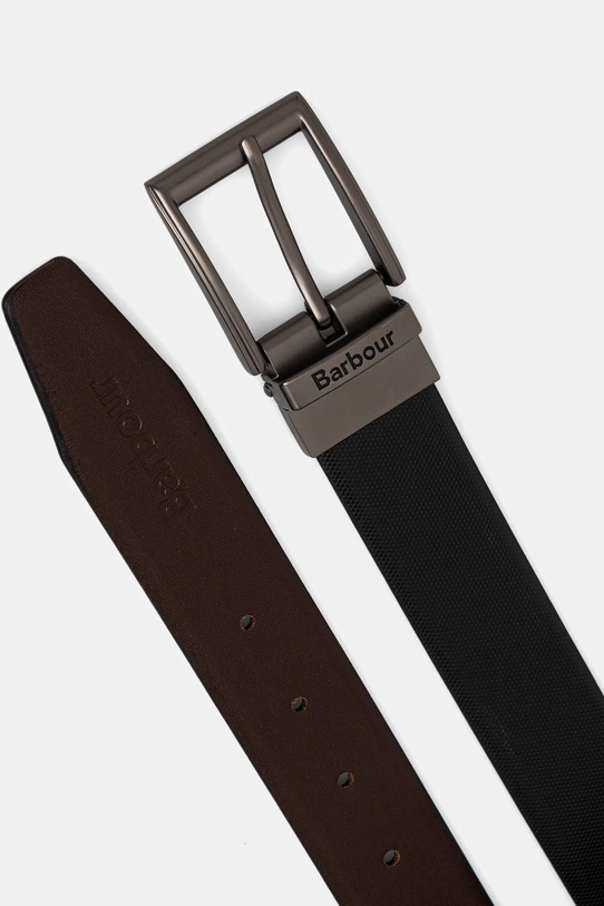 Doplnky Obojstranný kožený opasok Barbour MAC0481 čierna