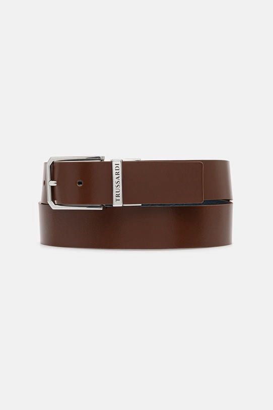 Δερμάτινη ζώνη Trussardi B353B000009N σκούρο μπλε AW25