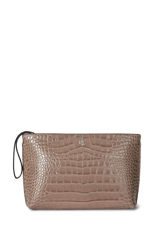 Kožená listová kabelka Lauren Ralph Lauren hnedá 432969466