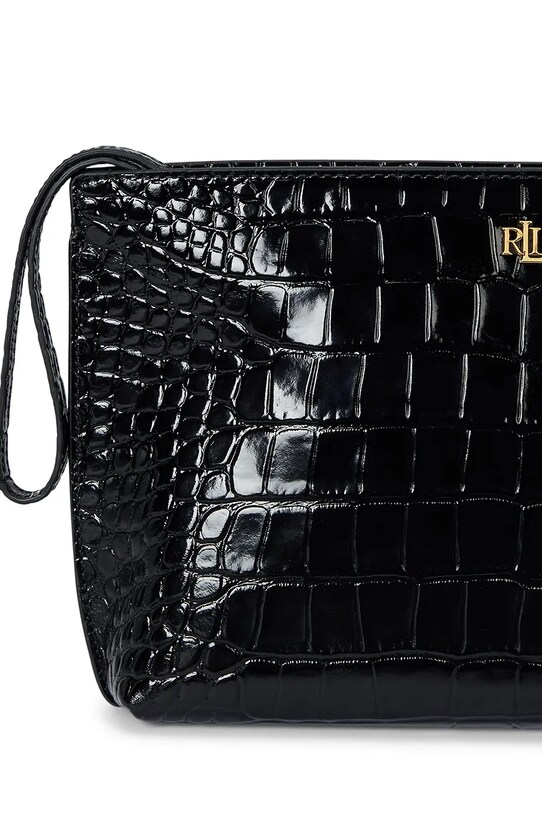 Usnjena večerna torbica Lauren Ralph Lauren črna 432969466