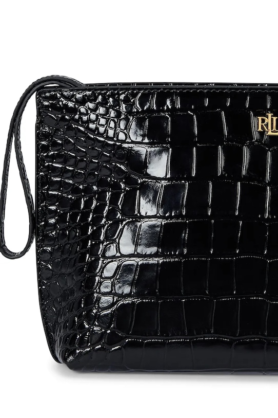 Kožená listová kabelka Lauren Ralph Lauren čierna 432969466