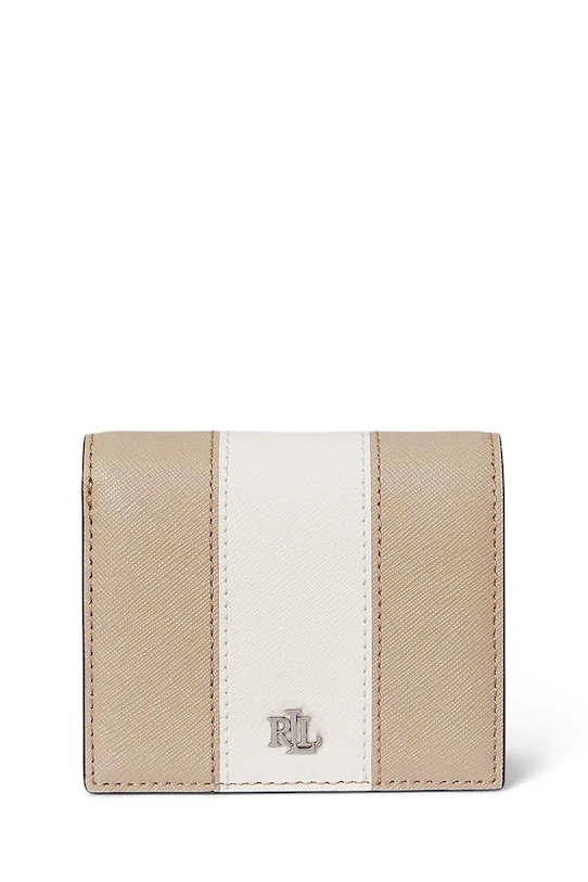 Кожен портфейл Lauren Ralph Lauren гладка кожа бежов 432974514