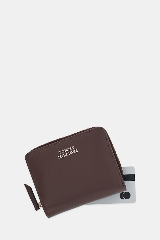 Akcesoria Tommy Hilfiger portfel skórzany AW0AW17499 brązowy