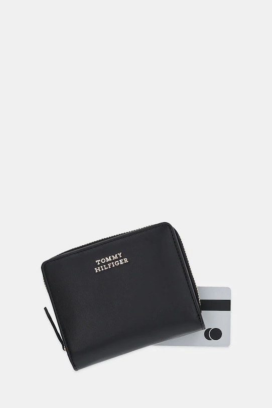 Accesorii Tommy Hilfiger portofel de piele AW0AW17499 negru