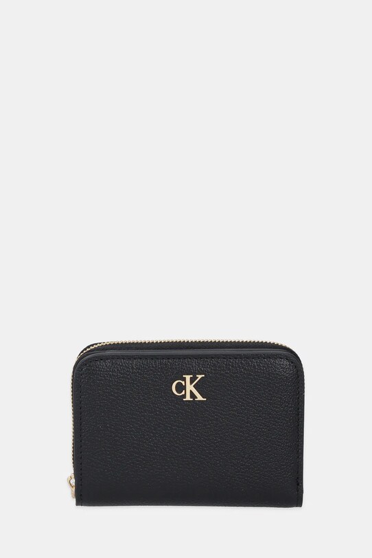 Calvin Klein portfel skórzany skóra licowa czarny LV04F1064G