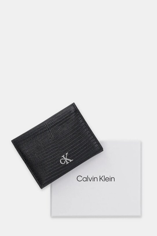 Calvin Klein etui na karty skórzane czarny LV04F1068G