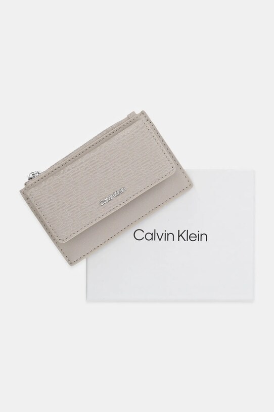 Calvin Klein portfel beżowy LV04F1036G
