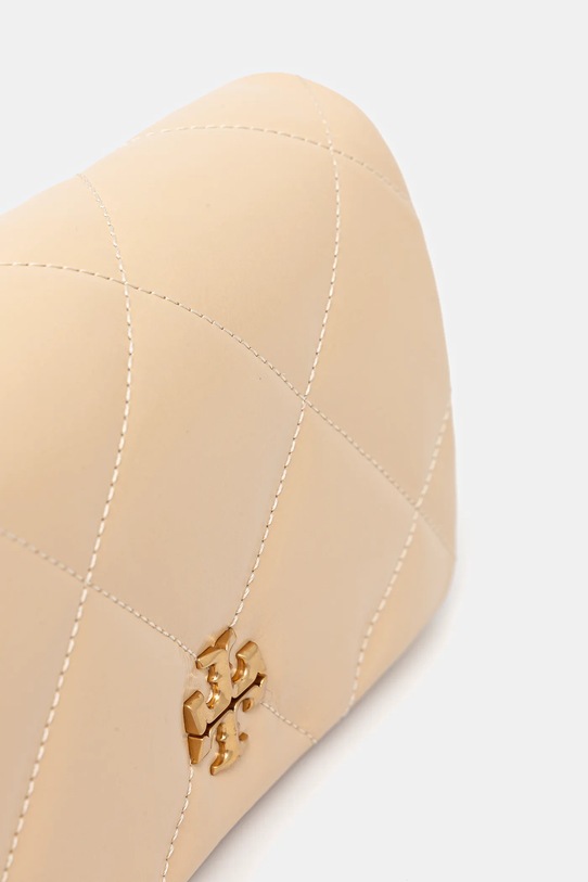 Kožená kabelka Tory Burch Kira Diamond Quilt béžová 158624.700