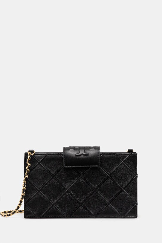 Tory Burch poșetă de piele Fleming uni negru 167250.001