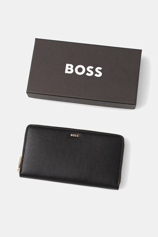 Шкіряний гаманець BOSS чорний 50548208