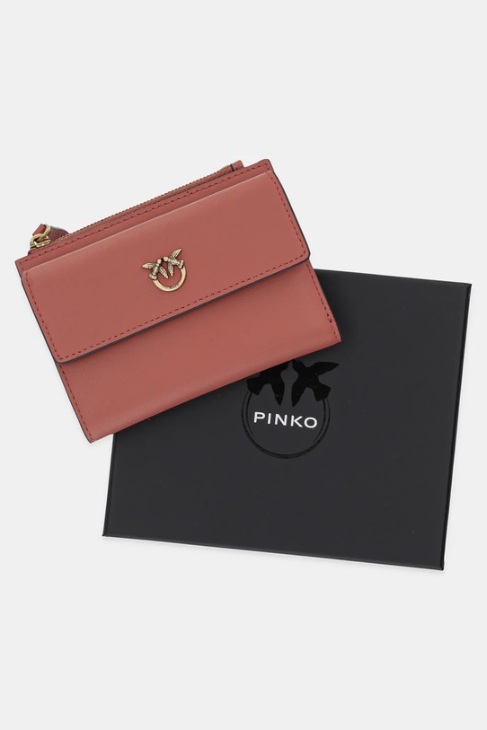 Pinko portfel skórzany 103612.A0F1 pomarańczowy